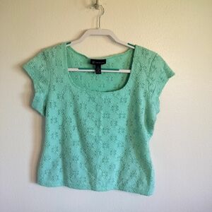 INC Int'l Concepts Mint Green Top Size XL Grandmacore Cottagecore Coquette
